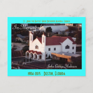 Grekiska Destin St. John's Church Aerial Postcard Vykort