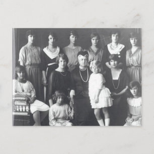 Grekiska drottningen Olga med stora döttrar Vykort