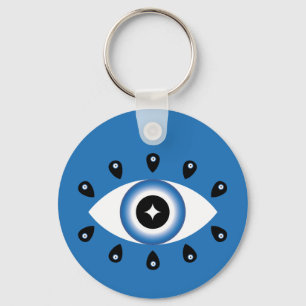 Grekiska Evil Öga Blue Black White Nyckelring
