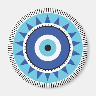 Grekiska Evil Öga Blue White Magnet