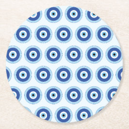 Grekiska Evil Öga i grekiska Nyckel Underlägg Papper Rund