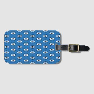 Grekiska Evil Öga Mönster Blue Black White Bagagebricka