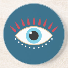 Grekiska Evil Öga Red Eyelash Underlägg