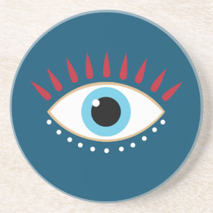 Grekiska Evil Öga Red Eyelash Underlägg