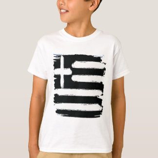 Grekiska Flagga Distress Black Grunge Vintage Grek T Shirt