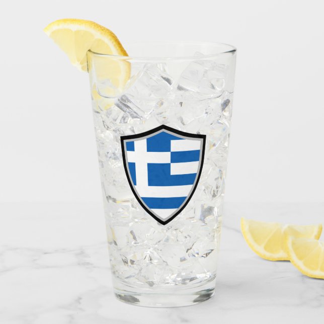 Grekiska flagga glaskopp (Framsida Ice)
