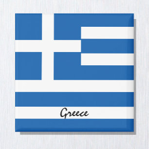 Grekiska flagga & Grekland helgdag/sportfantaster Magnet