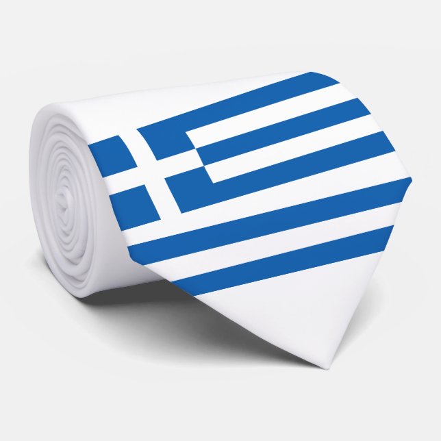 Grekiska Flagga (Grekland) Slips (Rullad)