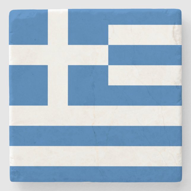 Grekiska Flagga (Grekland) Stenunderlägg (Framsidan)