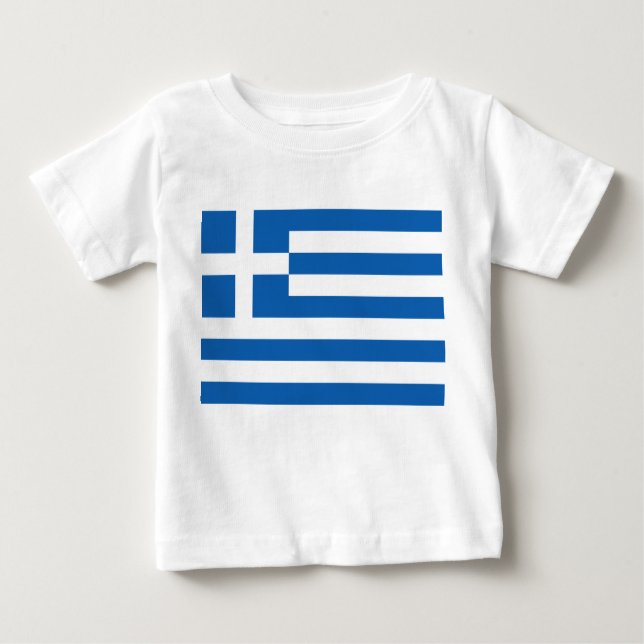Grekiska Flagga (Grekland) T Shirt (Framsida)