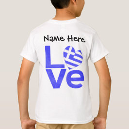 Grekiska Flagga Heart Blue KÄRLEK med ditt namn T Shirt