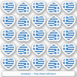 Grekiska Flagga Heart Contour Stickers Klistermärken