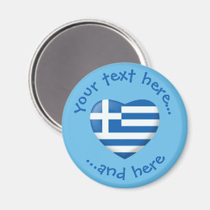 Grekiska Flagga Heart Magnet