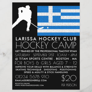 Grekiska Flagga, Hockey Player, Camp Advertising F Reklamblad