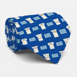 Grekiska Flagga och antika grekiska spaltversaler Slips