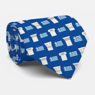 Grekiska Flagga och antika grekiska spaltversaler Slips