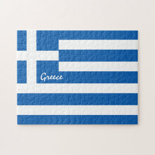 Grekiska flagga och patrioter - resor/sportfantast pussel