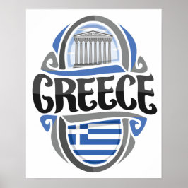 Grekiska Flagga Poster
