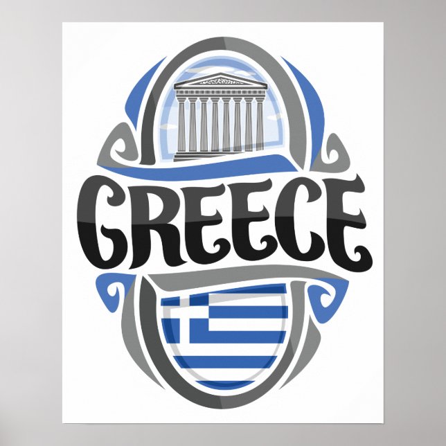 Grekiska Flagga Poster (Framsidan)