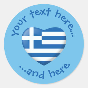 Grekiska Flagga Runt Klistermärke