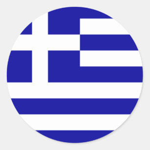 Grekiska Flagga Sticker Runt Klistermärke