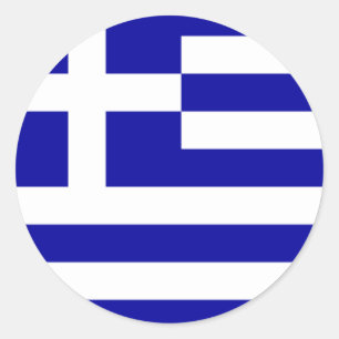 Grekiska Flagga Sticker Runt Klistermärke