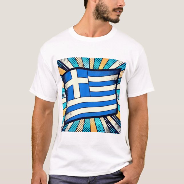 Grekiska flagga t shirt (Framsida)