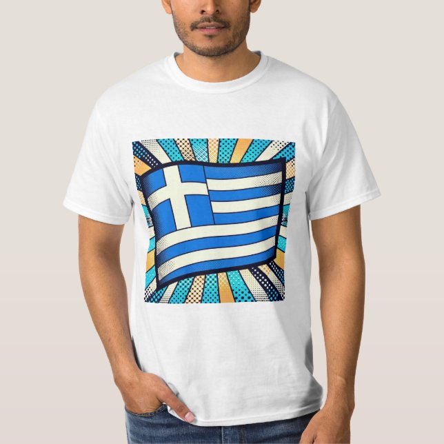 Grekiska flagga t shirt (Framsida)