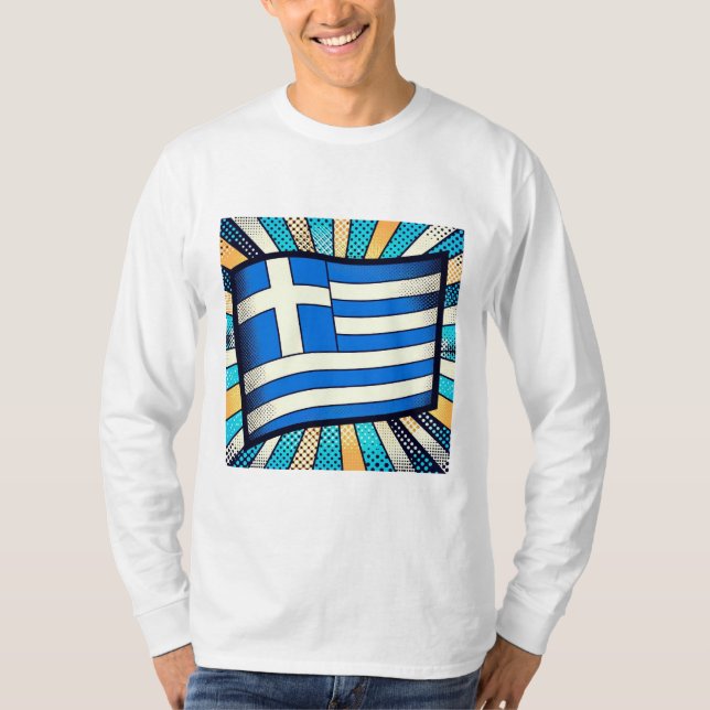 Grekiska flagga t shirt (Framsida)