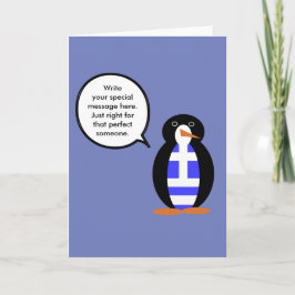 Grekiska Flagga Talking Penguin Kort