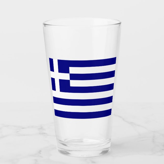 Grekiska Flagga Tumbler - Proud & Patriotic Glaskopp (Framsida)