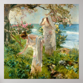 Grekiska flickor på stranden av Joaquín Sorolla Poster
