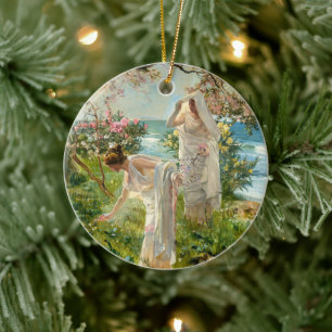 Grekiska flickor vid kusten, Julgran Julgransprydnad Keramik