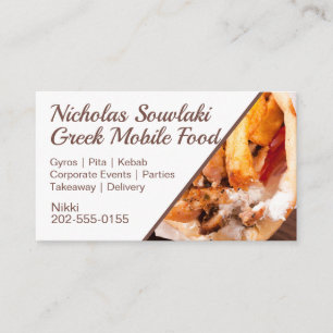 Grekiska Food Gyros Mobile Cafe Visitkort
