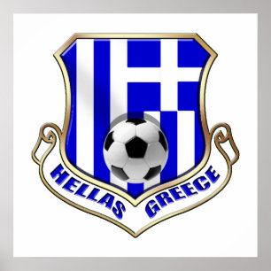 Grekiska fotbollsförbundet - Hellas badge Poster
