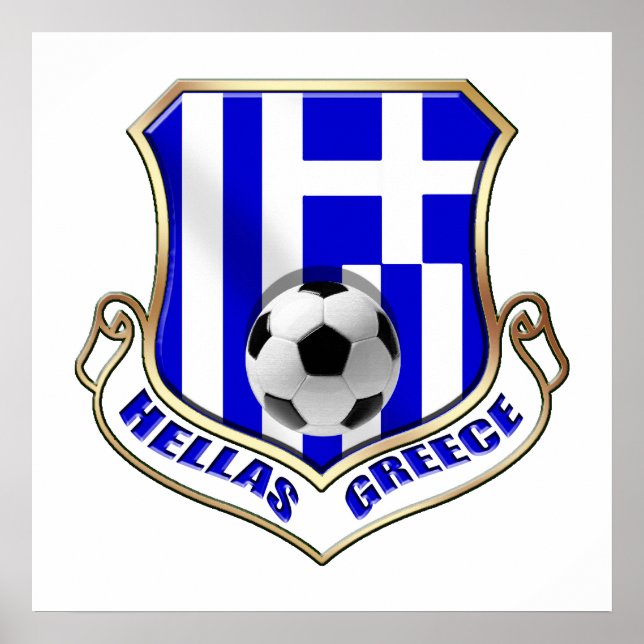 Grekiska fotbollsförbundet - Hellas badge Poster (Framsidan)