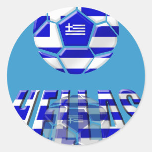 Grekiska fotbollsmatcher Hellas Logotyp Soccer Bal Runt Klistermärke
