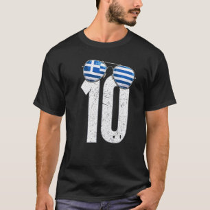 Grekiska fotbollsspelare nummer 10 Grekiska Flagga T Shirt
