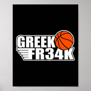 Grekiska fr&#; k Bysketbyll Milwaukee Freak Geek Poster
