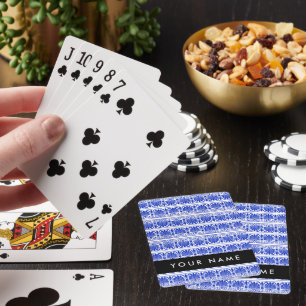 Grekiska Fret Arabesque Blue, Ditt namn, Anpassa Casinokort