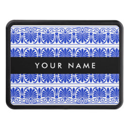 Grekiska Fret Arabesque Blue, Ditt namn, Anpassa Dragkroksskydd