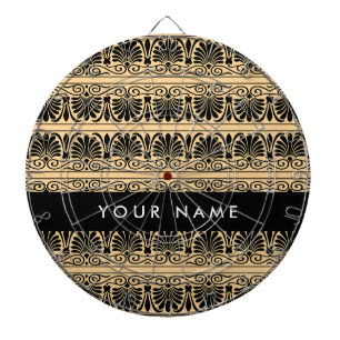 Grekiska Fret Arabesque Brown, ditt namn, Personal Darttavla