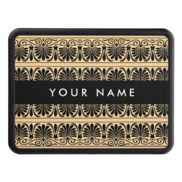 Grekiska Fret Arabesque Brown, ditt namn, Personal Dragkroksskydd