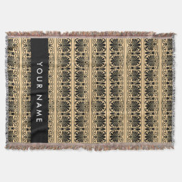 Grekiska Fret Arabesque Brown, ditt namn, Personal Filt