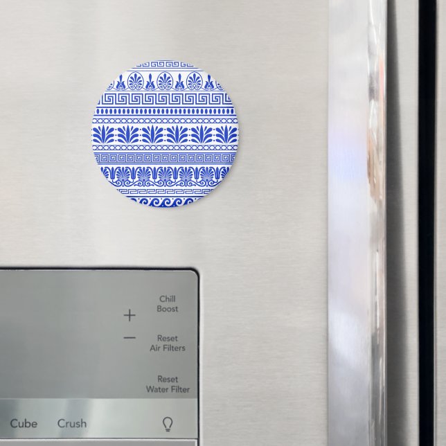Grekiska fret, Medelhavet Mönster, blå Magnet (In Situ (Fridge))
