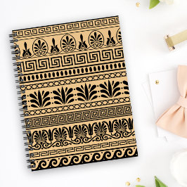 Grekiska Fret, Medelhavet Mönster, Brown Anteckningsbok