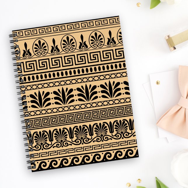 Grekiska Fret, Medelhavet Mönster, Brown Anteckningsbok (Skapare uppladdad)