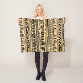 Grekiska Fret, Medelhavet Mönster, Brown Fleecefilt