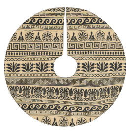 Grekiska Fret, Medelhavet Mönster, Brown Julgransmatta Borstad Polyester