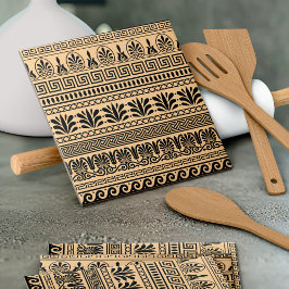 Grekiska Fret, Medelhavet Mönster, Brown Kakelplatta